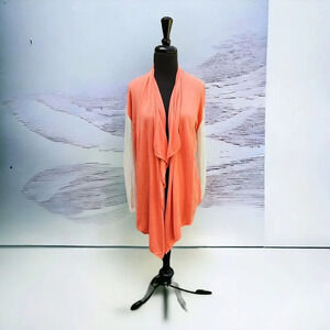 Matilda Jane Pretty Please Salmon Waterfall Cardigan Sweater Colorblock sz S